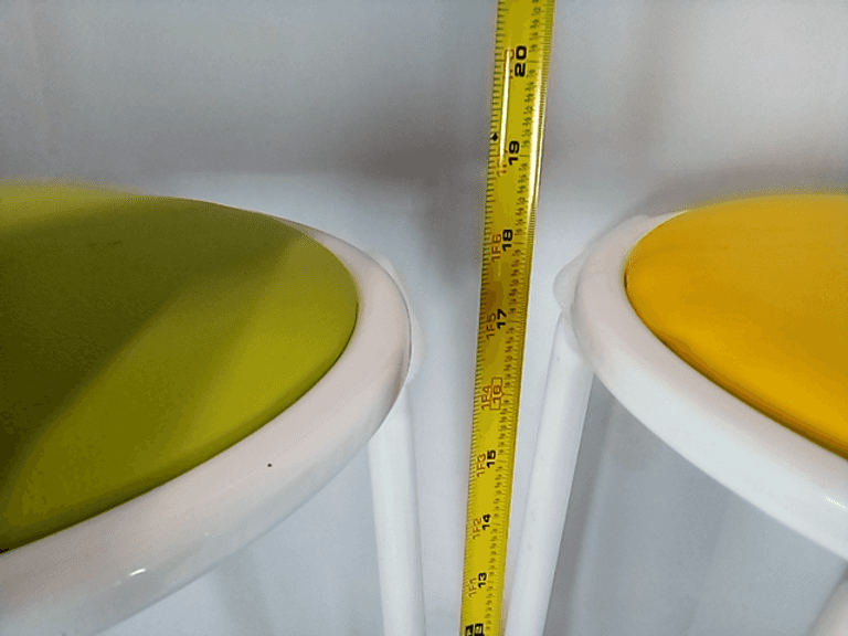 Lot of 3 Fat Catalog Pastel Assorted Color Metal Stack Stools With
