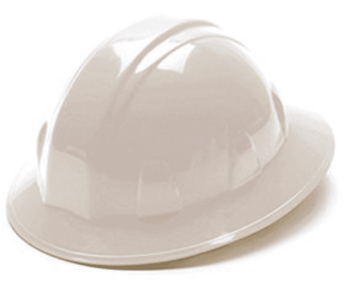 Lot of 3 TruGuard Full Brim Hard Hat With Ratchet Adjustment, White