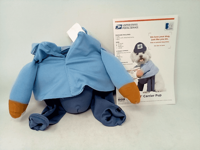 Dog USPS Mail Carrier Costume, Size S Blue Dutch Goat
