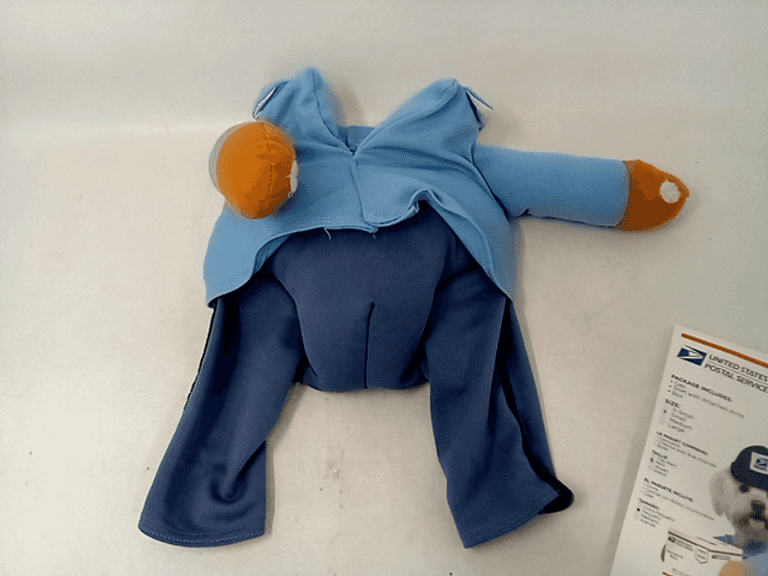 Dog USPS Mail Carrier Costume, Size S Blue Dutch Goat