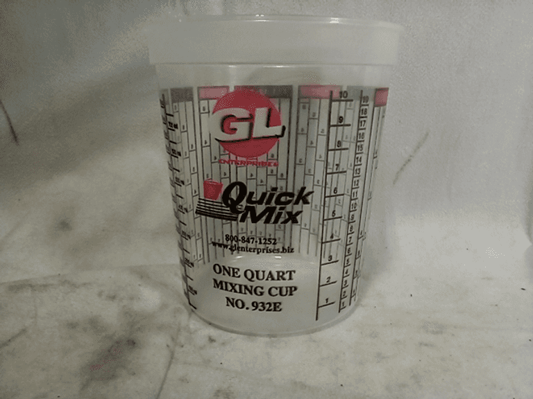 Keystone Quart Size Quick Mixing Cups Box of 100 Measured Plastic
