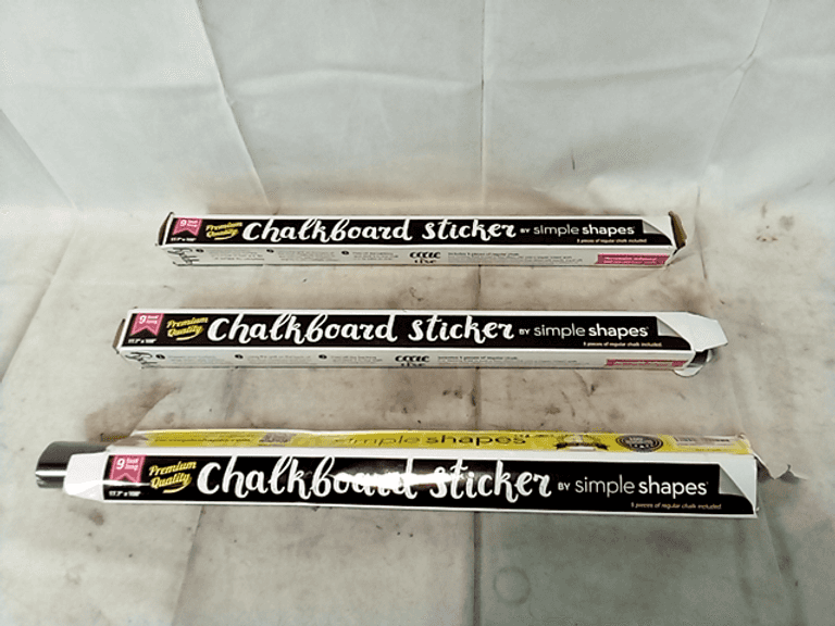 Lot of 3 Simple Shapes, Chalkboard Contact Paper Sticker, MultiColor