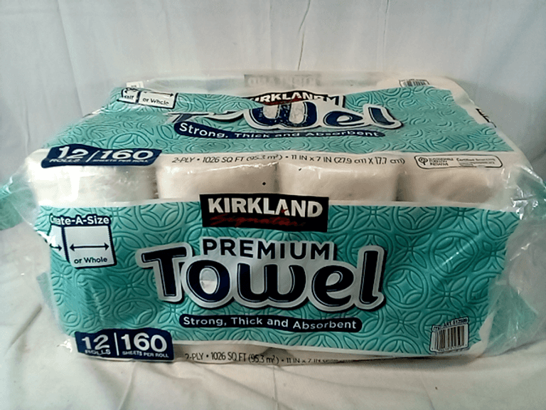 Kirkland Signature Premium Big Roll Paper Towels 12Roll, 160 Sheets Per Roll Dutch Goat