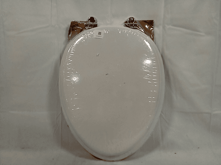 Elongated Toilet Bowl Top, Size 15"x19", White Dutch Goat