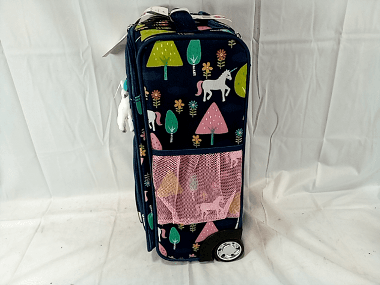 Crckt Kids' SoftSide Carry On Suitcase, Unicorn, Navy Blue, MultiColor
