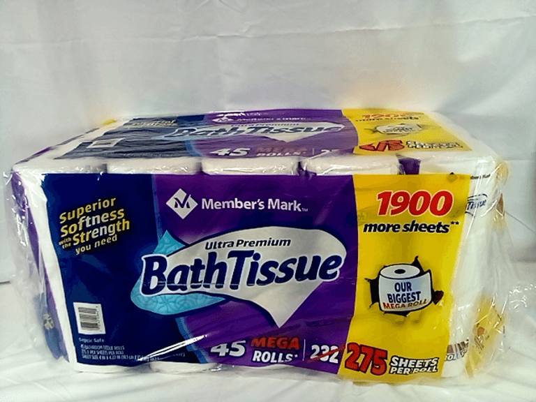 Member's Mark Ultra Premium Bath Tissue 45 Mega Rolls (275 Sheets per