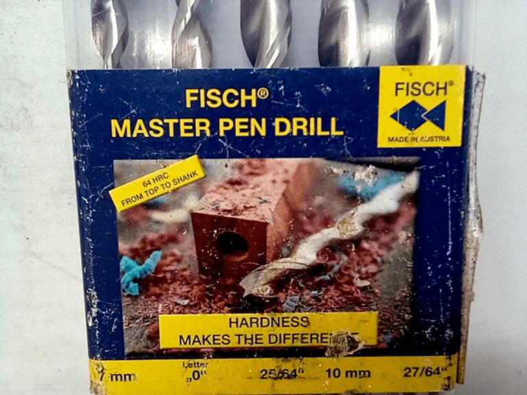 Lot of 3 Fisch Pen Drill 5piece Set Includes 7 Mm 10 Mm 25/64" 27/64