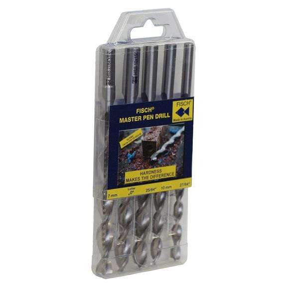 Lot of 3 Fisch Pen Drill 5piece Set Includes 7 Mm 10 Mm 25/64" 27/64