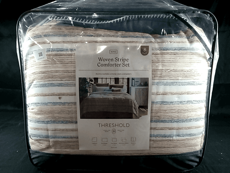 Threshold, 8 Piece Clarksburg Woven Stripe Comforter Bedding Set