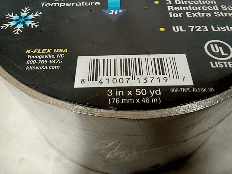 Lot of 2 KFLEX USA 800TAPEALF3 3" X 150 Ft. Aluminum Pipe