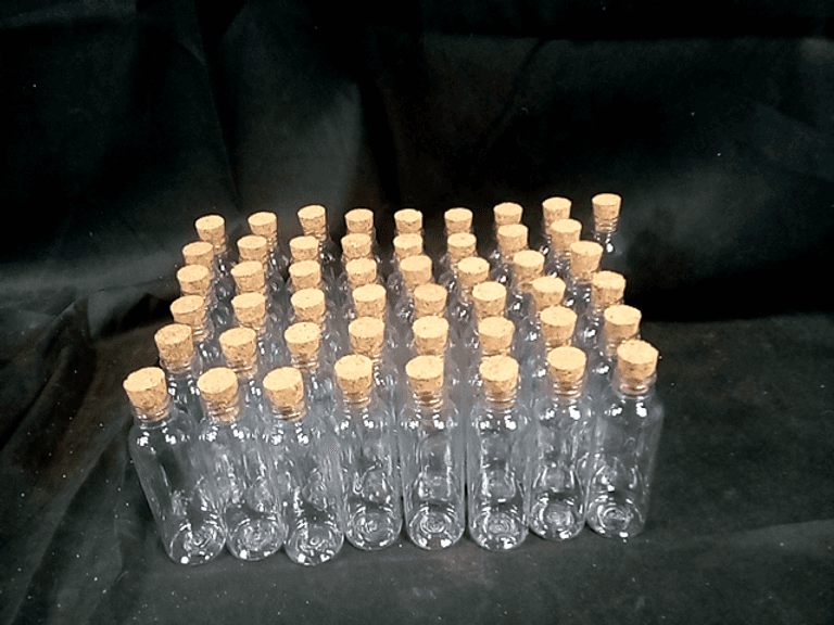 S&S Worldwide Plastic Sand Art Bottles With Cork, 24 Count, Clear