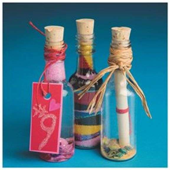 S&S Worldwide Plastic Sand Art Bottles With Cork, 24 Count, Clear