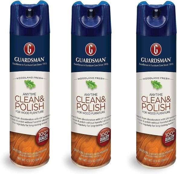 Lot of 3 Guardsman Woodland Fresh Clean & Polish For Wood Furniture