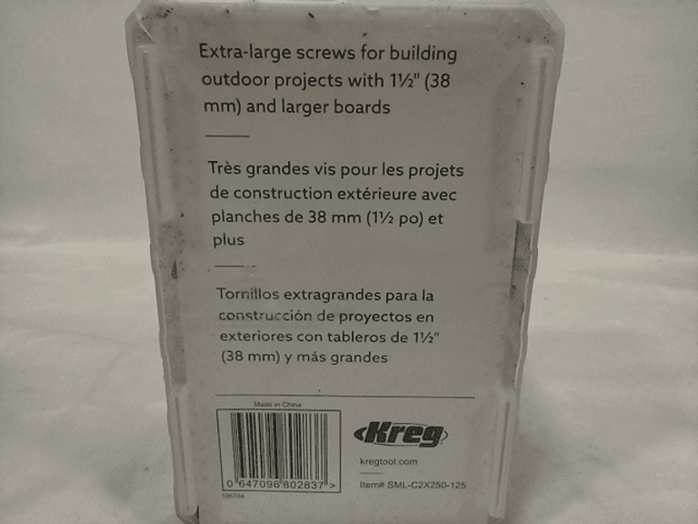 Kreg SMLC2X250125 XL PocketHole Screws 21/2", 125 Count Dutch Goat