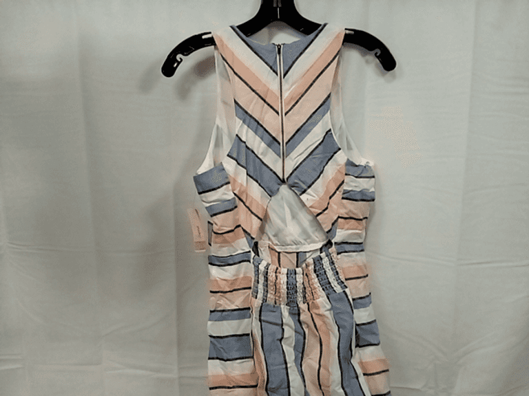 Japna, Women's Striped Maxi Dress With Cutout Back, Large Size, Multi-Color  - Dutch Goat
