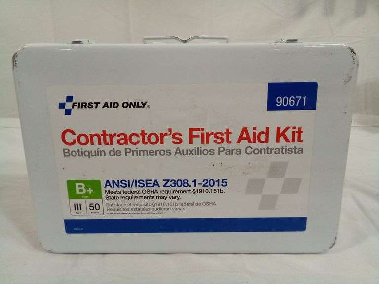 First Aid Only 90671 Contractor's First Aid Kit, B+ Type III 50Person