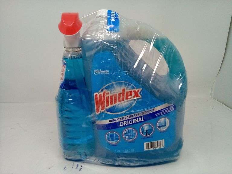 Windex Original Glass Cleaner, 32 fl oz + 169 fl oz Refill