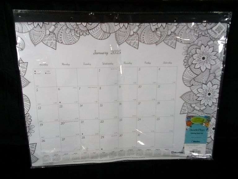 Blueline Doodle Plan Coloring Desk Pad – 22" x 17"