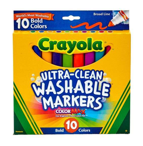 Lot Of 2 Crayola, Ultra Clean Washable Markers, 10 Bold Broad Line Colors