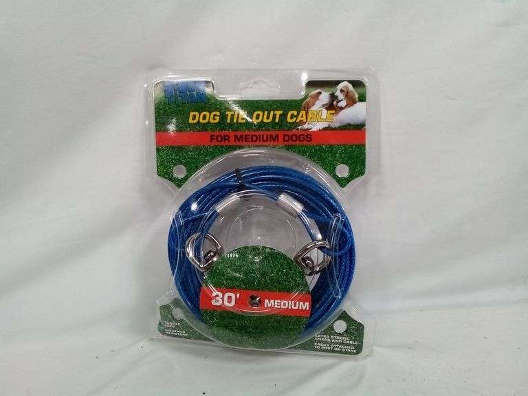Titan Dog Tie Out Cable for Premium Dogs – Blue Size: Medium 30'