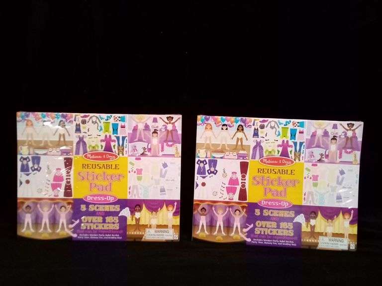 Lot Of 2 Melissa & Doug, Dress Up Reusable Sticker Pads, Over 165 Stickers