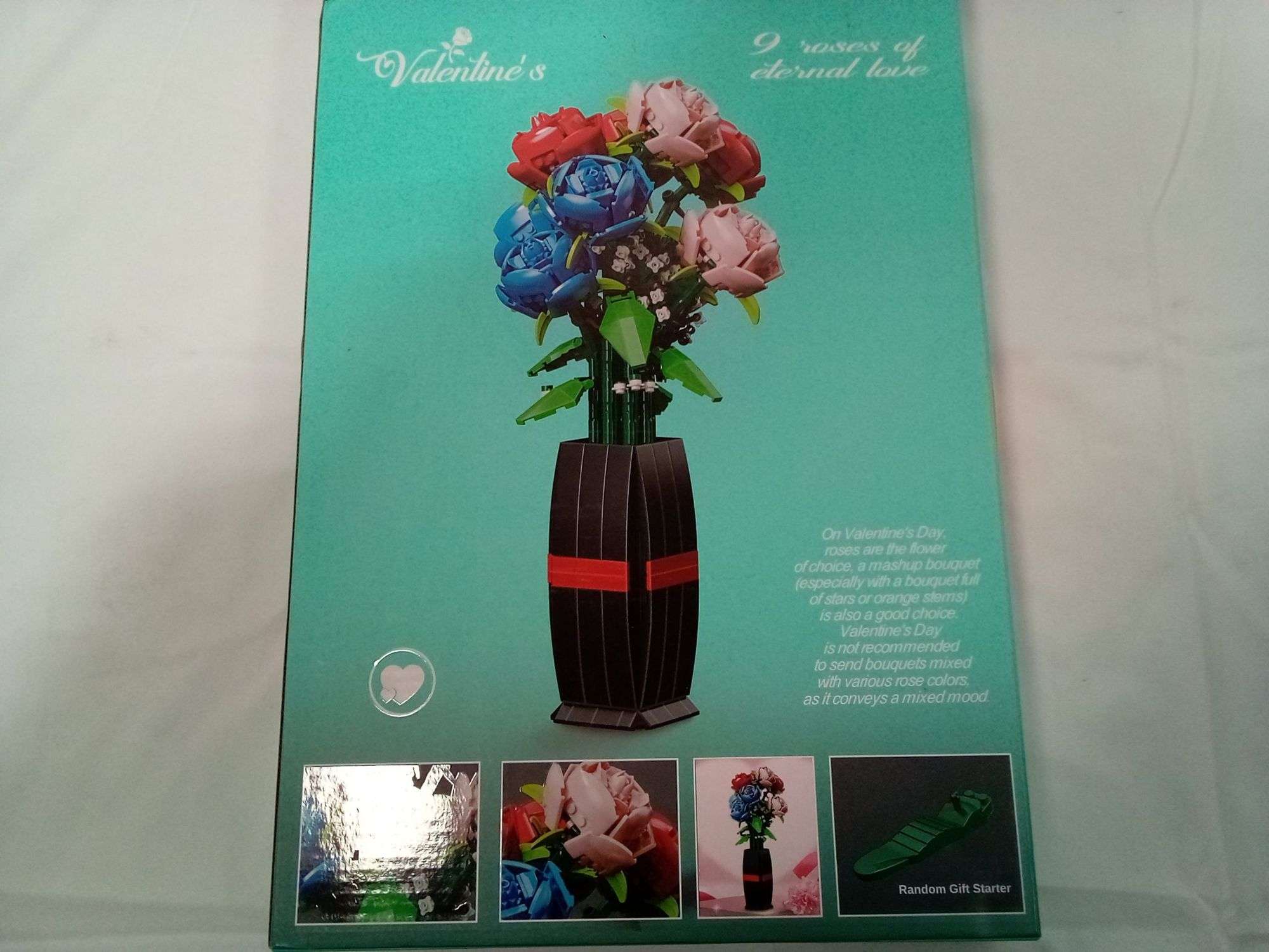 shun100gバルクセット５色 Zuanma 101-3 Scarlet Whisper Flowers Bouquet Building Block Series