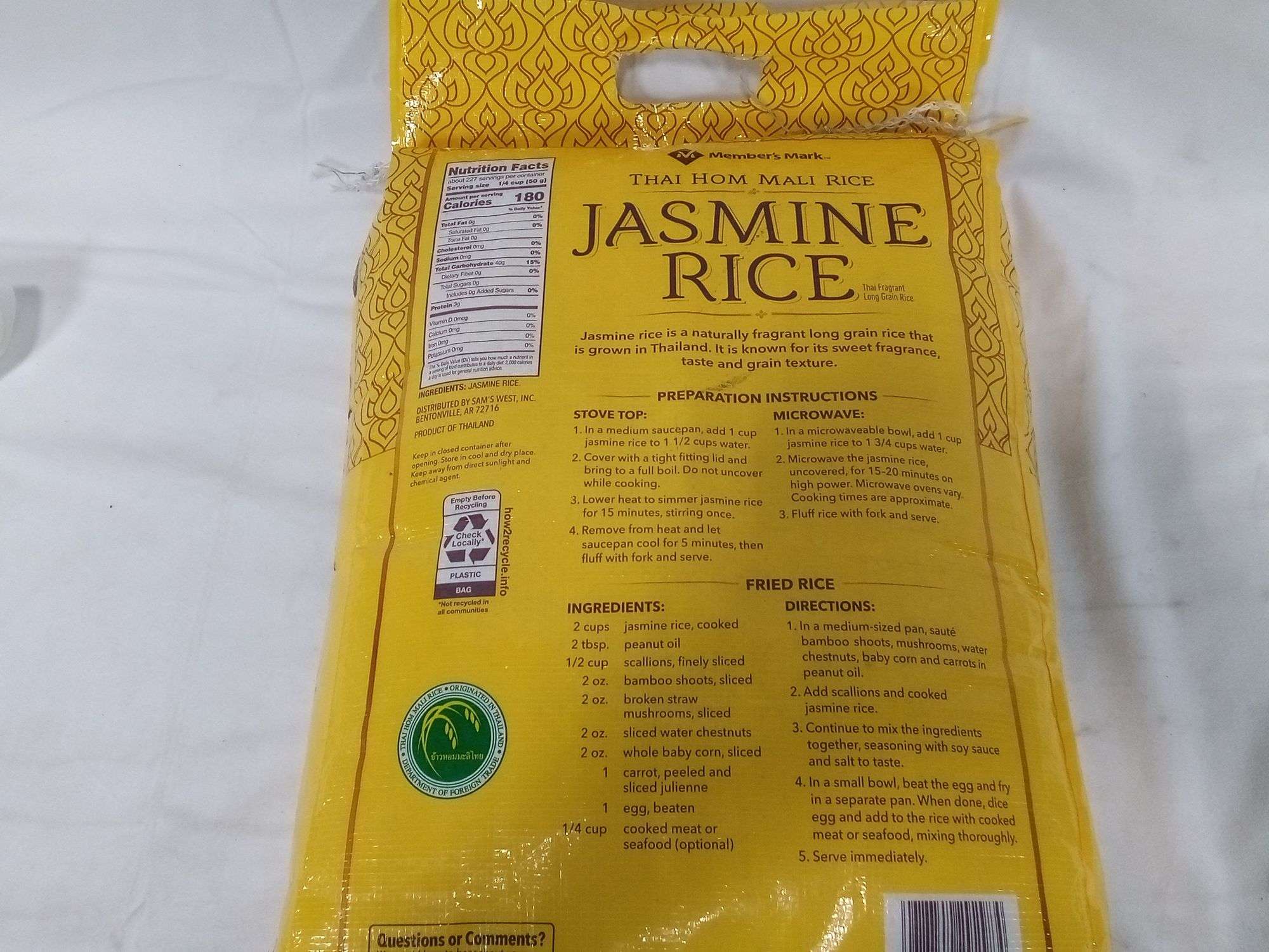 Member's Mark, Thai Jasmine Rice, 25lbs - Dutch Goat