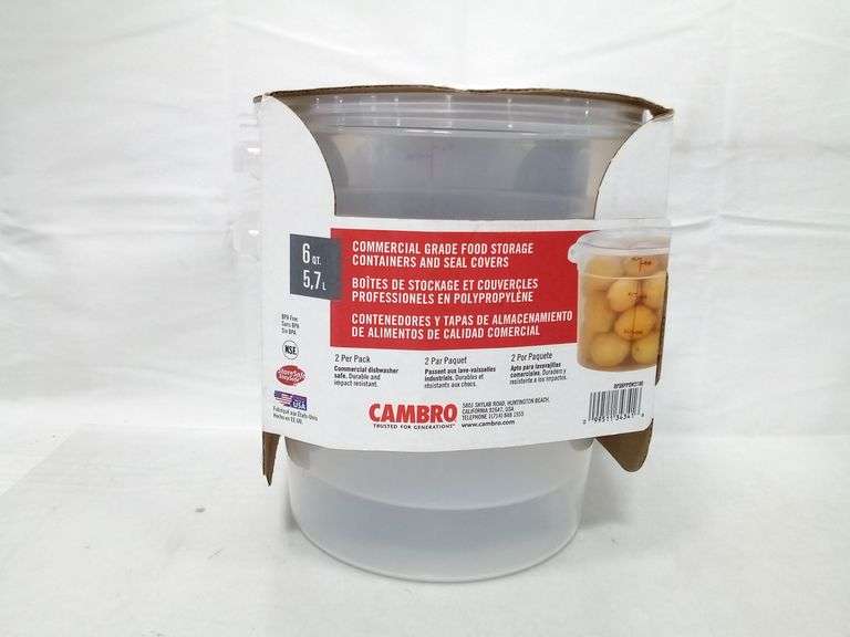 Cambro Commercial Grade Food Storage Containers & Seal Covers, 6 Qt5