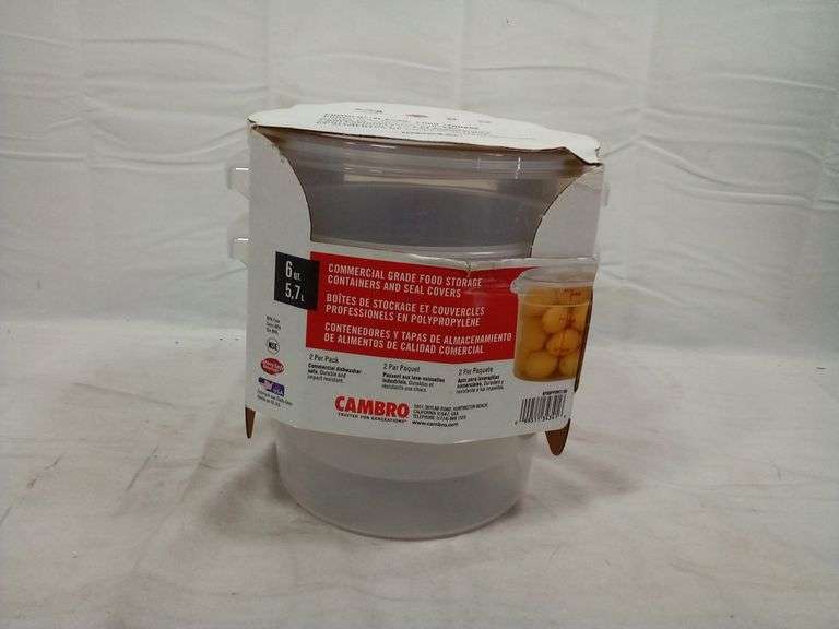 Cambro Commercial Grade Food Storage Containers & Seal Covers, Round 6