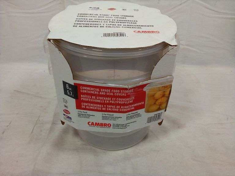 Cambro Commercial Grade Food Storage Containers & Seal Covers, Round 6