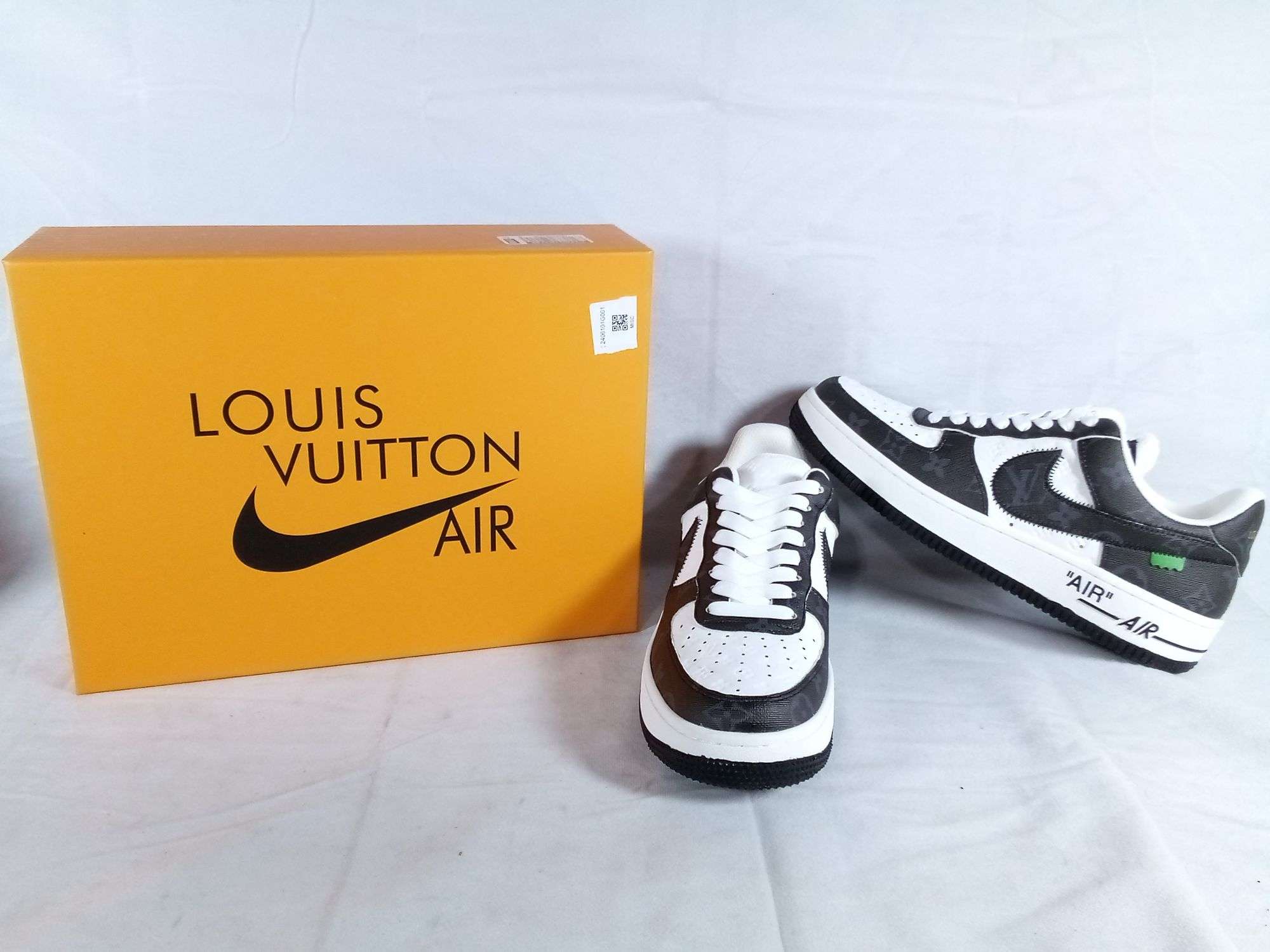 Louis Vuitton X Nike Air Force 1 Shoes, Size 40 Black/White