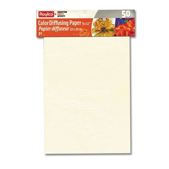 Roylco Carta Diffusione Colori - 50 Fogli 30,5x45,7 Cm - Per Acquerello E Pennarelli - Ideale Per Scuola E Creatività