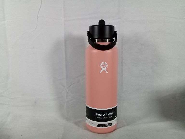HydroFlask 40oz Wide Mouth with Flex Straw Cap, Grapefruit Dutch Goat