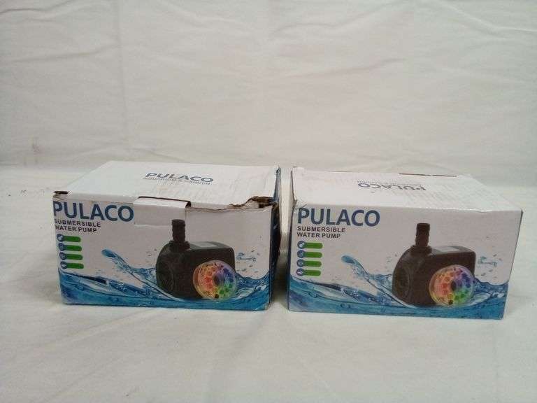 PULACO, 400GPH Submersible Water Pump With 5' Tubing, Lot Of 2, Black Dutch Goat