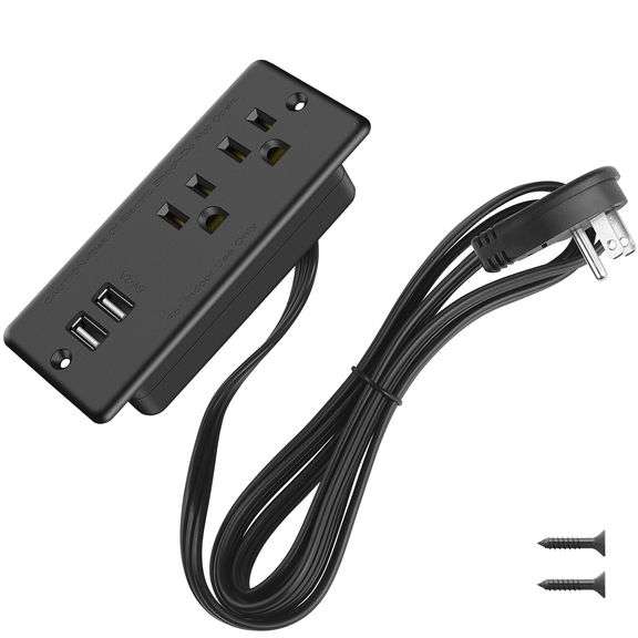 Bayu BY213-Q021, Furniture Recessed Power Strip Outlet With USB, Black ...