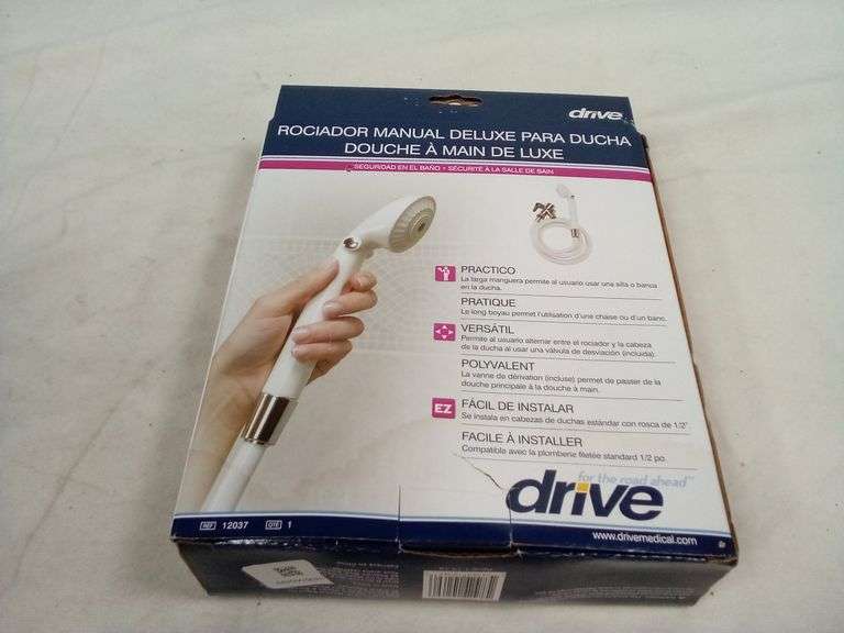 Drive Medical Deluxe Handheld Shower Spray with Diverter Valve, White Dutch Goat