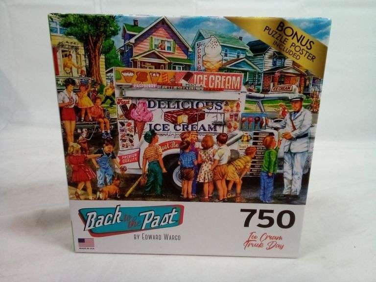 RoseArt Back To The Past Puzzle 'Tail Gating Fun' – 750 Teile, Fertig 68,6 X 50,8 Cm, Mit Poster, Aus Recyceltem Karton