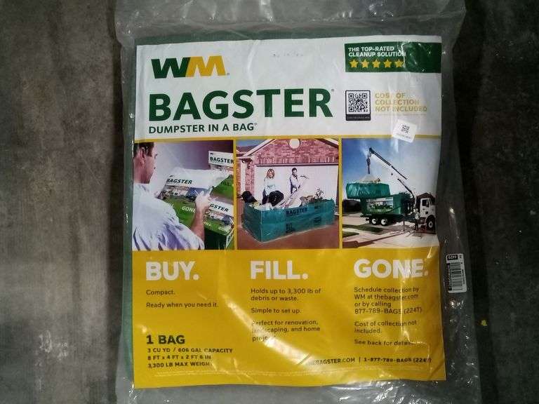 Wm, Bagster Dumpster In A Bag, Green 606 Gallon Capacity, 6" Dutch Goat