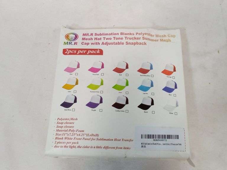 MR.R Sublimation Blanks Polyester Mesh Cap/Hat Two Tone Trucker Summer ...