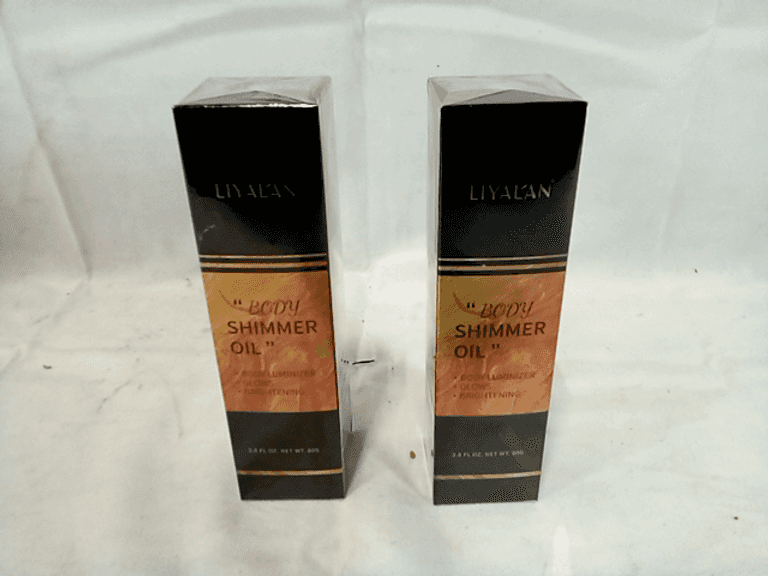 Lot of 2 Liyalan Body Shimmer Oil, 2.8 fl oz Each - Bronze Gold #03