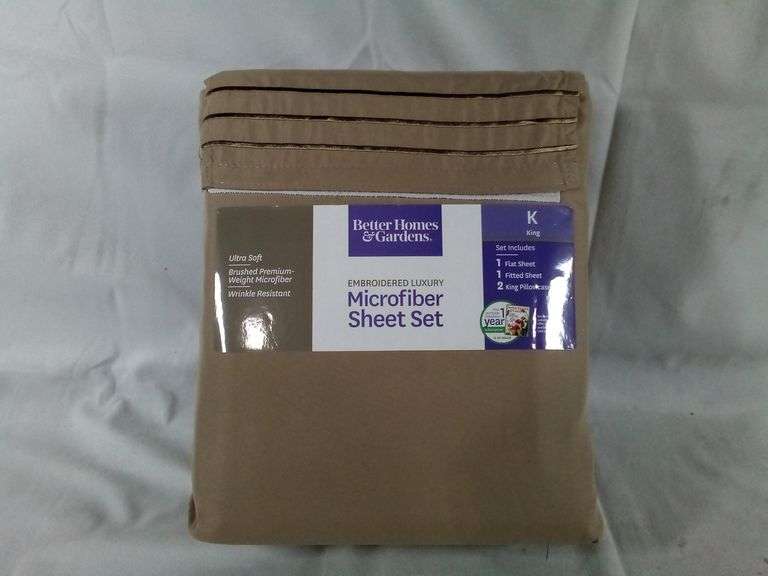 Better Homes & Gardens Embroidered Luxury Microfiber Sheet Set King