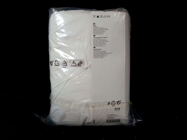 Ikea Trubbtag Duver Cover & Pillowcase Set - King, 200TC White 3