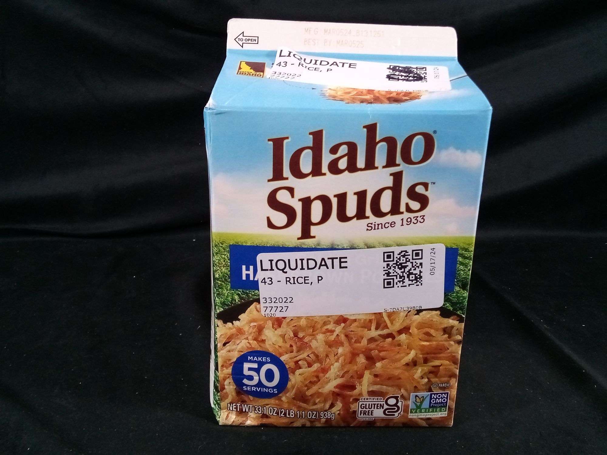 Idaho Spuds Premium Hashbrown Potatoes, 1 Gallon (1 Pack) | Premium
