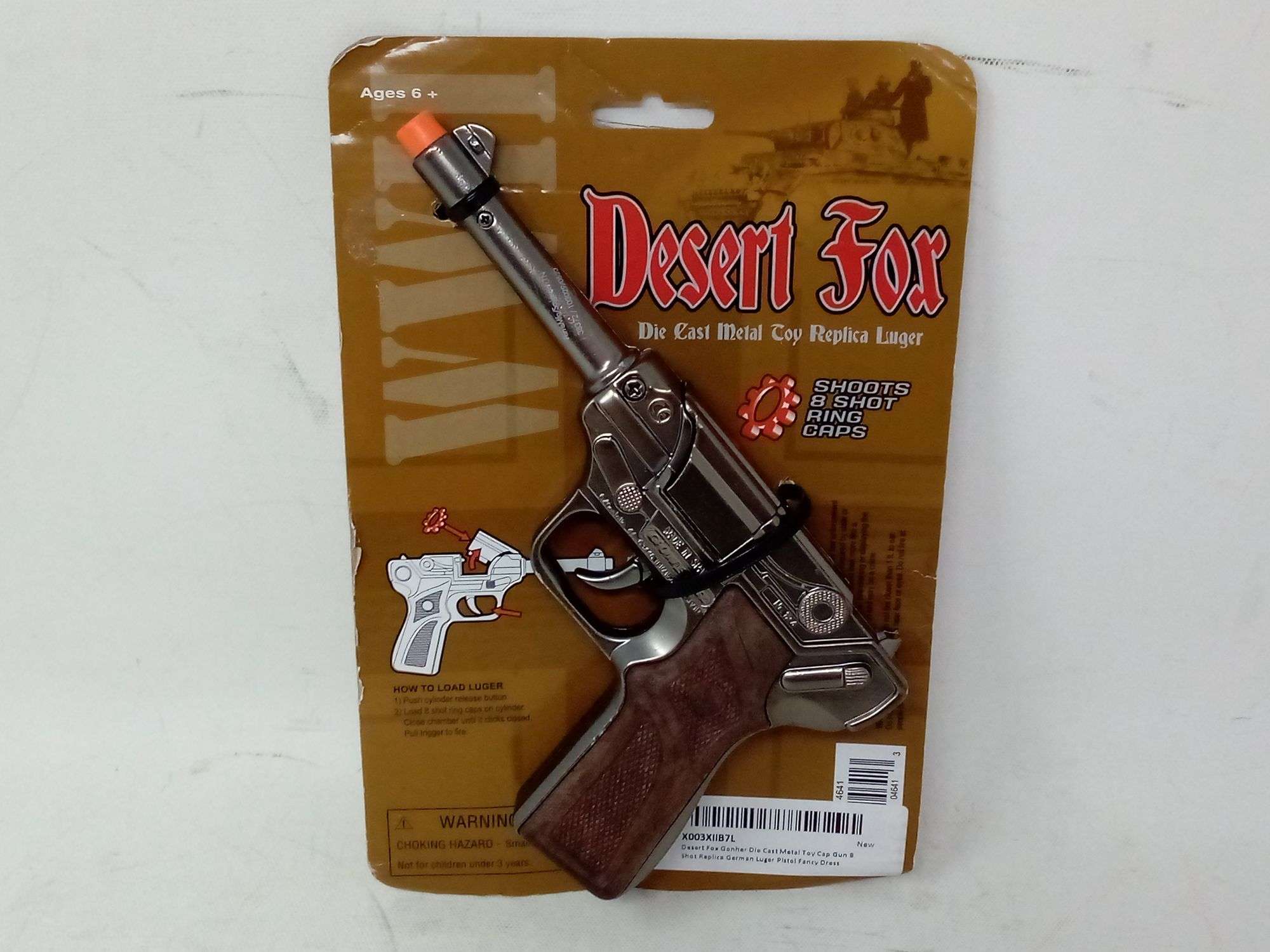 Desert Fox Gonher Die Cast Metal Toy Cap Gun, 8 Shot Replica