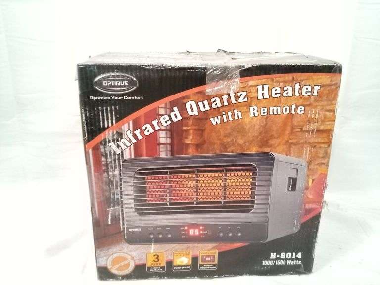Optimus H8014 Infrared Quartz Heater with Remote, 1000/1500W Dutch Goat