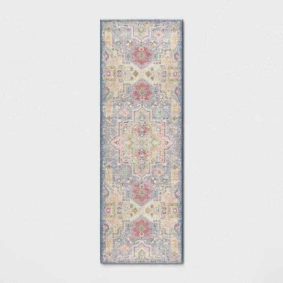 Opalhouse Washable Zebrina Medallion Persian Style Printed Accent Runner Rug, 28"x84"
