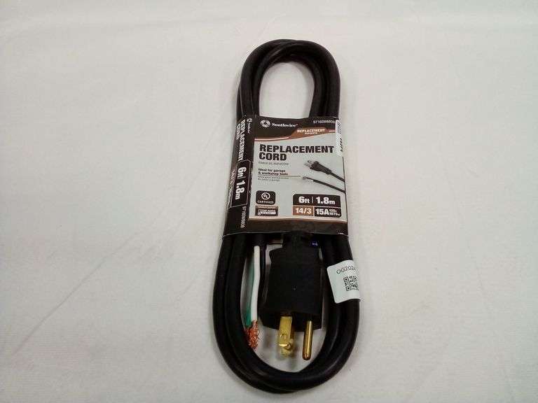 Southwire 9716SW8808 09716 14/3 SJTW Power Tool Replacement Cord, 6-Foot, Black