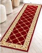 Timeless Fleur De Lis Red, Formal Runner Rug