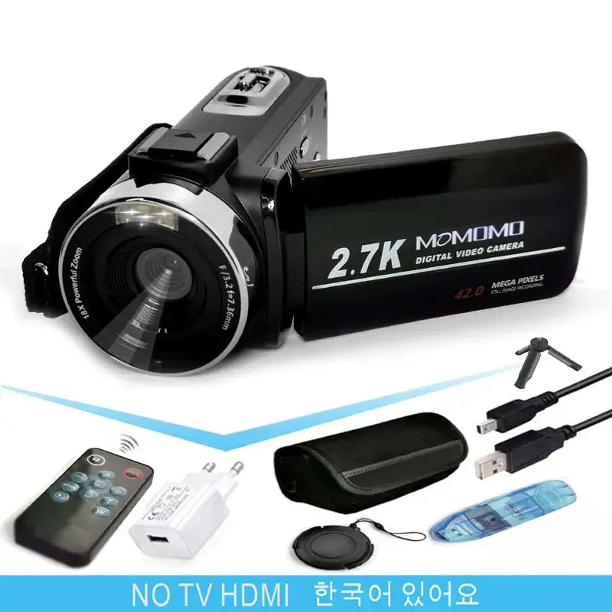 DVC Digital Video Camera, 2.7K Camcorder, 2688x1520P HD, 42.0 Mega