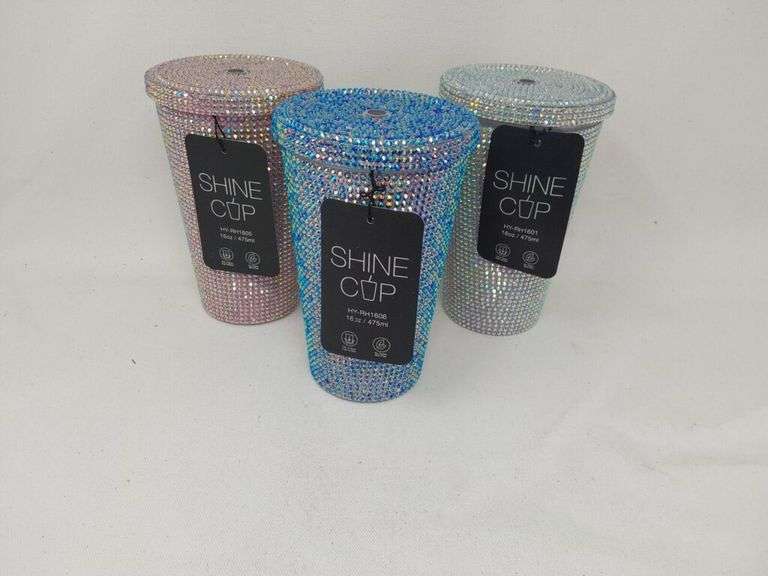 Assortment of 3 - Shine Cups- Straws Not Included